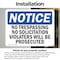 Signmission No Trespassing No Solicitation Violators OSHA Notice Sign, Vinyl Decal, 10in W x 7in L, 2PK OS-2PACK-NS-D-710-L-14938 - alternate 3